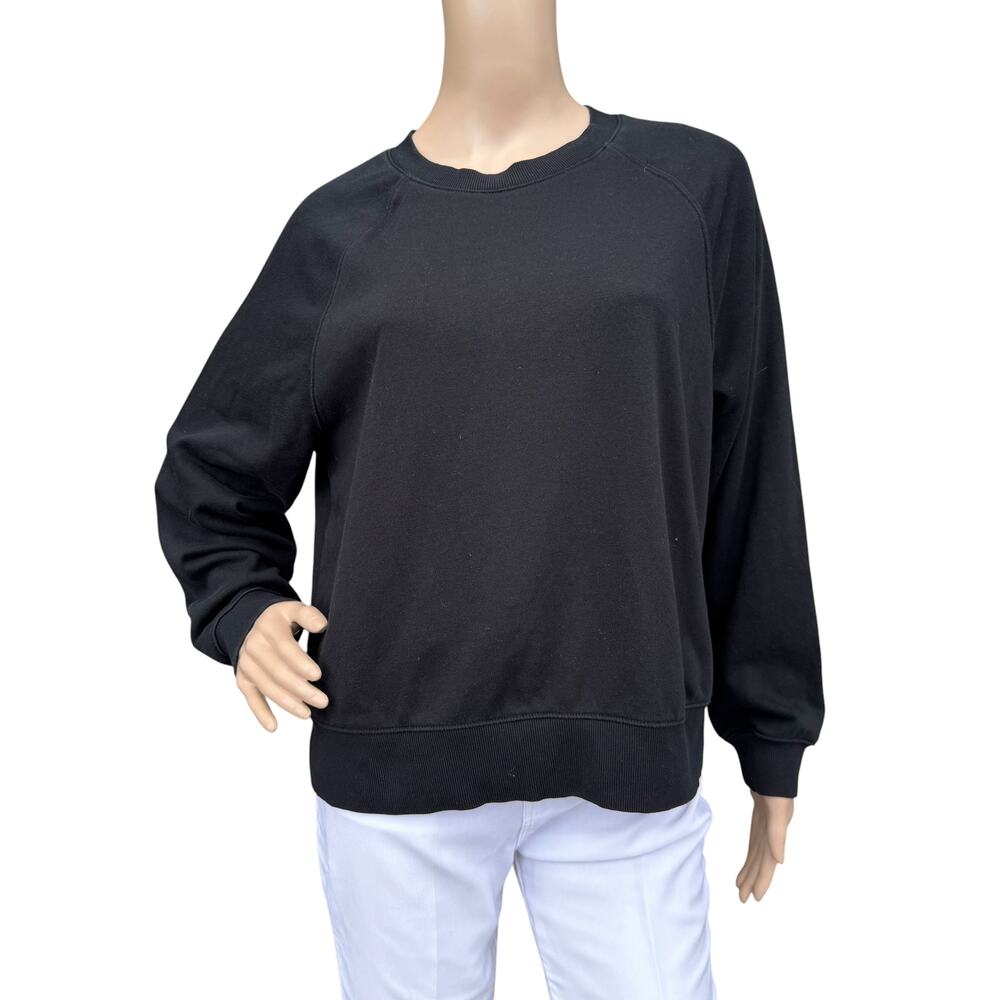 Old Navy Black Crewneck Sweatshirt Pullover Long Sleeve Cozy Basics Women Size M